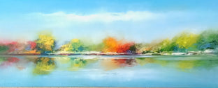 Original art for sale at UGallery.com | Reflections by George Peebles | $800 | oil painting | 16' h x 40' w | photo 1