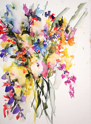 Original art for sale at UGallery.com | Spring Bouquet XIV by Karin Johannesson | $625 | watercolor painting | 14' h x 11' w | photo 3