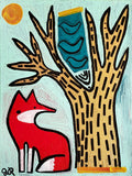 Original art for sale at UGallery.com | Fox Wren Tree by Jessica JH Roller | $375 | acrylic painting | 16' h x 12' w | thumbnail 2