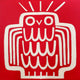Original art for sale at UGallery.com | Owl on Red by Jessica JH Roller | $600 | acrylic painting | 24' h x 24' w | thumbnail 1