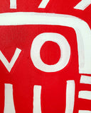 Original art for sale at UGallery.com | Owl on Red by Jessica JH Roller | $600 | acrylic painting | 24' h x 24' w | thumbnail 4