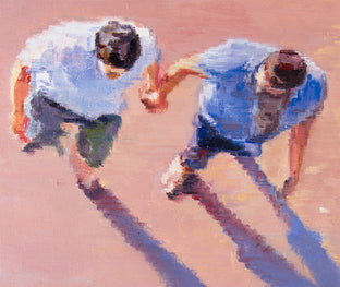 Couple on the Beach in Santa Monica by Warren Keating |   Closeup View of Artwork 