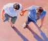 Original art for sale at UGallery.com | Couple on the Beach in Santa Monica by Warren Keating | $650 | oil painting | 14' h x 11' w | thumbnail 4