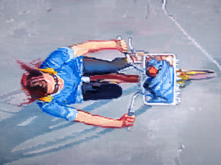 Woman on Bicycle in Santa Monica by Warren Keating |  Artwork Main Image 