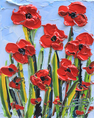 Original art for sale at UGallery.com | Poppies of Summer by Lisa Elley | $300 | oil painting | 10' h x 8' w | photo 1