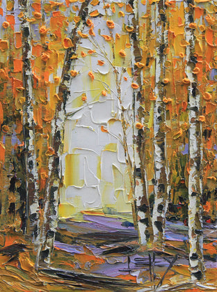 Original art for sale at UGallery.com | Fall in to Autumn by Lisa Elley | $300 | oil painting | 12' h x 9' w | photo 1