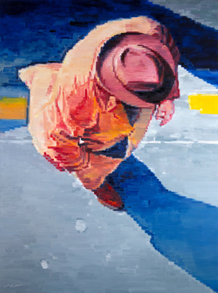 Man Wearing Hat and Trench Coat in Paris Rain by Warren Keating |  Artwork Main Image 