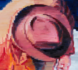 Man Wearing Hat and Trench Coat in Paris Rain by Warren Keating |   Closeup View of Artwork 