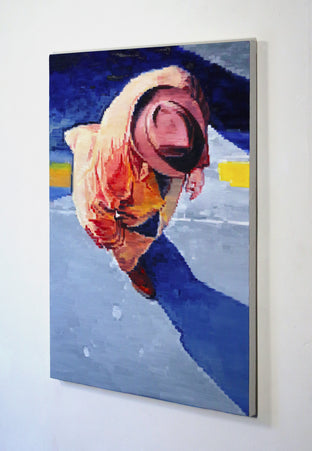 Man Wearing Hat and Trench Coat in Paris Rain by Warren Keating |  Context View of Artwork 