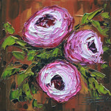 Original art for sale at UGallery.com | Peonies by Lisa Elley | $300 | oil painting | 10' h x 10' w | thumbnail 1
