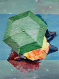 Original art for sale at UGallery.com | Green Umbrella in Paris Rain by Warren Keating | $1,675 | oil painting | 24' h x 18' w | thumbnail 1