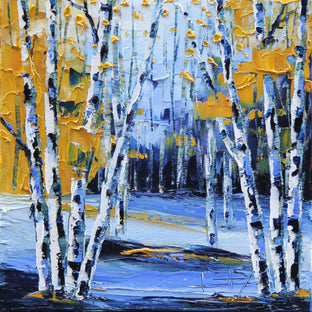 Birches in Blue by Lisa Elley |  Context View of Artwork 