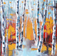 Original art for sale at UGallery.com | Elegant Birch by Lisa Elley | $300 | oil painting | 10' h x 10' w | thumbnail 1