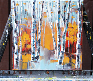 Original art for sale at UGallery.com | Elegant Birch by Lisa Elley | $300 | oil painting | 10' h x 10' w | photo 3