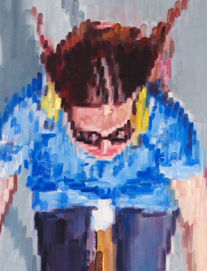 Bicycling on a SummerÕs Day by Warren Keating |  Closeup View of Artwork 