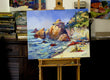 Original art for sale at UGallery.com | Sunny Day on The Beach, Pacific Ocean by Suren Nersisyan | $1,100 | oil painting | 22' h x 28' w | thumbnail 3