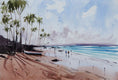 Original art for sale at UGallery.com | Sunshine and the Palm Trees by Swarup Dandapat | $700 | watercolor painting | 13.7' h x 19.7' w | thumbnail 1