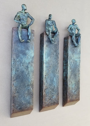 Original art for sale at UGallery.com | Small Beings in Columns (Set of 3) by Yelitza Diaz | $1,700 | mixed media artwork | 20' h x 16' w | photo 2
