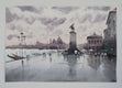 Original art for sale at UGallery.com | Man on the Horse, Venice Waterfront by Swarup Dandapat | $750 | watercolor painting | 15' h x 22' w | thumbnail 3