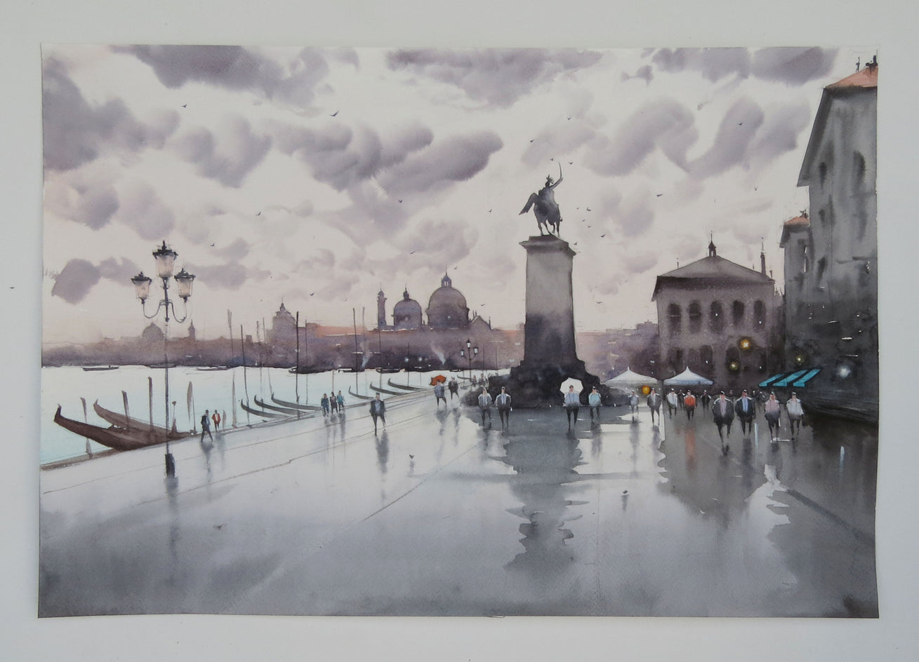 Man on the Horse, Venice Waterfront by Swarup Dandapat |  Context View of Artwork 