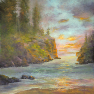 Original art for sale at UGallery.com | Twilight Interlude by Gail Greene | $525 | oil painting | 16' h x 16' w | photo 1