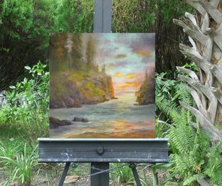 Original art for sale at UGallery.com | Twilight Interlude by Gail Greene | $525 | oil painting | 16' h x 16' w | photo 3