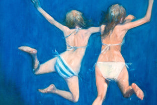 Original art for sale at UGallery.com | Jump in the Summer! by Nata Zaikina | $1,450 | oil painting | 32' h x 47' w | photo 1