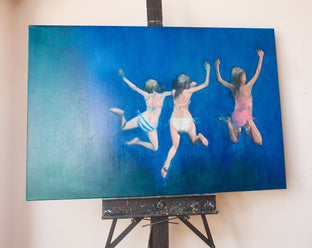 Original art for sale at UGallery.com | Jump in the Summer! by Nata Zaikina | $1,450 | oil painting | 32' h x 47' w | photo 4