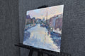 Original art for sale at UGallery.com | Sunset in Leiden by Oksana Johnson | $600 | oil painting | 11' h x 14' w | thumbnail 3