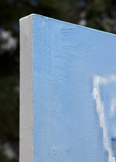 Woman Bicycling on a Summer Day by Warren Keating |  Side View of Artwork 