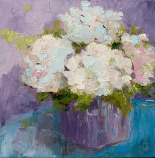 Original art for sale at UGallery.com | Hydrangeas by Judy Mackey | $500 | oil painting | 12' h x 12' w | photo 1