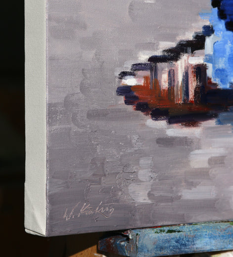 Cowboy Boots and Cell Phone by Warren Keating |  Side View of Artwork 