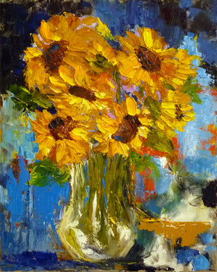 Original art for sale at UGallery.com | Sunshine on Blue by Judy Mackey | $675 | oil painting | 20' h x 16' w | photo 1