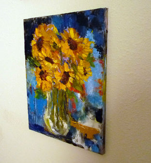 Sunshine on Blue by Judy Mackey |  Side View of Artwork 