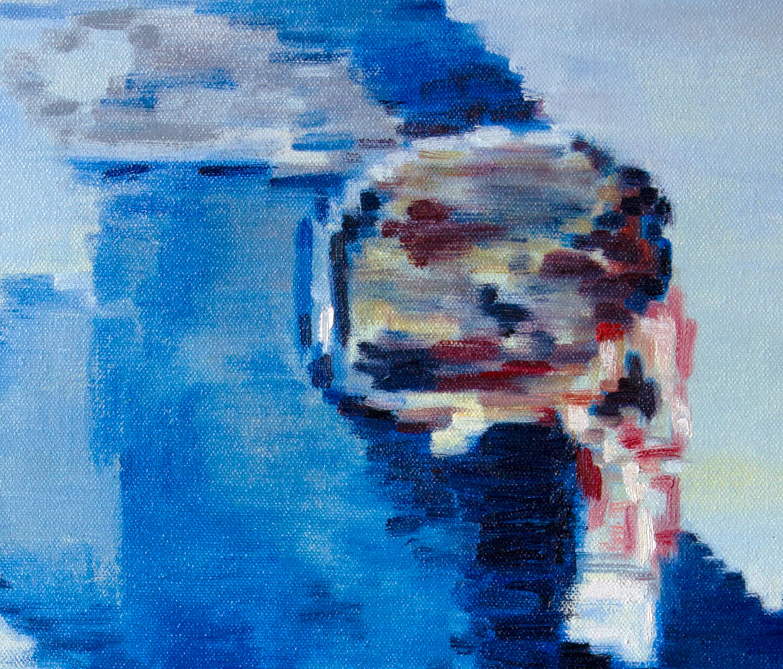 Blue Monday by Warren Keating |  Closeup View of Artwork 