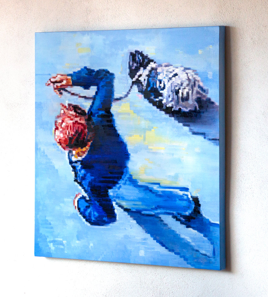 Dog and Walker on St. Germain by Warren Keating |  Context View of Artwork 
