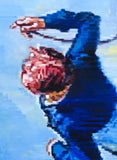 Original art for sale at UGallery.com | Dog and Walker on St. Germain by Warren Keating | $3,300 | oil painting | 36' h x 36' w | thumbnail 4