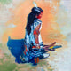 Original art for sale at UGallery.com | Little Eagle Dancer in Pecos, New Mexico by Warren Keating | $3,550 | oil painting | 36' h x 36' w | thumbnail 1