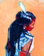 Original art for sale at UGallery.com | Little Eagle Dancer in Pecos, New Mexico by Warren Keating | $3,550 | oil painting | 36' h x 36' w | thumbnail 4