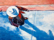 Original art for sale at UGallery.com | Cowgirl on Canyon Road by Warren Keating | $975 | oil painting | 12' h x 16' w | thumbnail 2