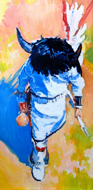 Original art for sale at UGallery.com | Dancer in Pecos by Warren Keating | $4,300 | oil painting | 48' h x 24' w | photo 1