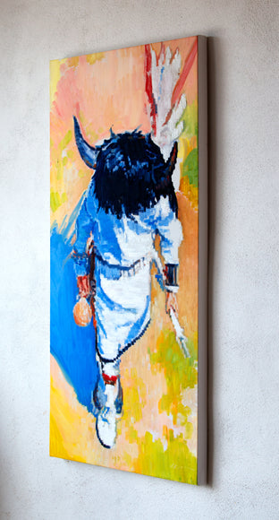 Original art for sale at UGallery.com | Dancer in Pecos by Warren Keating | $4,300 | oil painting | 48' h x 24' w | photo 3