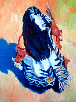 Original art for sale at UGallery.com | Feather by Warren Keating | $1,700 | oil painting | 24' h x 18' w | photo 1
