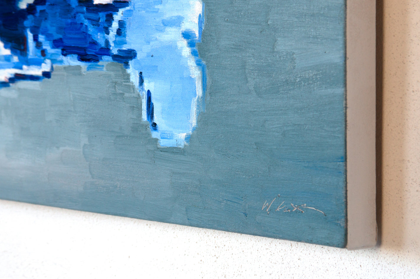 Early Spring Walk in Santa Fe by Warren Keating |  Side View of Artwork 