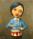 Original art for sale at UGallery.com | Little Drummer by Krzysztof Iwin | $1,550 | acrylic painting | 12' h x 11' w | thumbnail 1