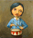 Original art for sale at UGallery.com | Little Drummer by Krzysztof Iwin | $1,550 | acrylic painting | 12' h x 11' w | thumbnail 1