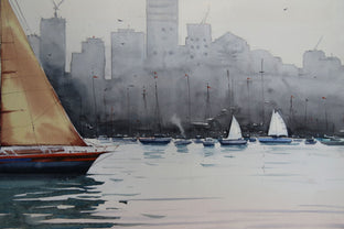 Original art for sale at UGallery.com | Catching the Wind in My Sails by Swarup Dandapat | $750 | watercolor painting | 15' h x 22' w | photo 4