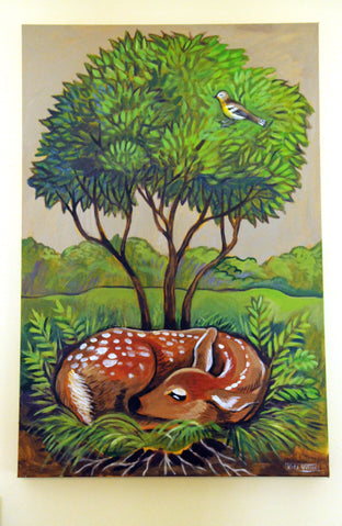 Original art for sale at UGallery.com | Tree of Life by Kira Yustak | $1,075 | acrylic painting | 36' h x 24' w | photo 3