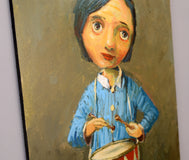 Original art for sale at UGallery.com | Little Drummer by Krzysztof Iwin | $1,550 | acrylic painting | 12' h x 11' w | thumbnail 2