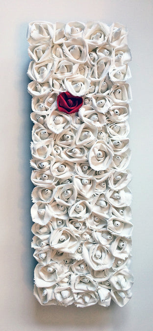 Original art for sale at UGallery.com | The Red One by Andrea Cook | $750 | fiber artwork | 24' h x 8' w | photo 3